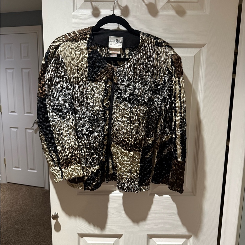 Joseph Ribkoff Textured Black and Brown Blazer
